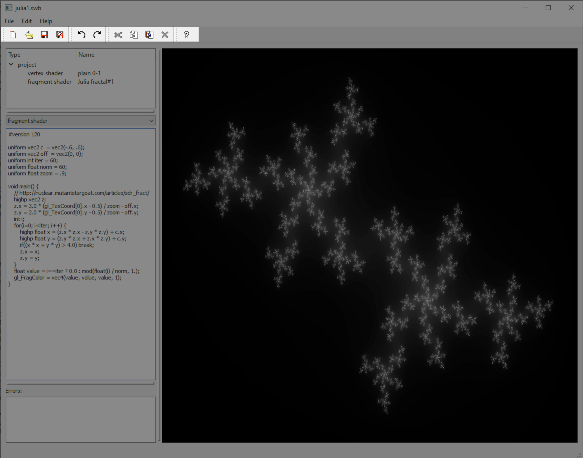 Main ShaderWB window with highlighted tool bar.